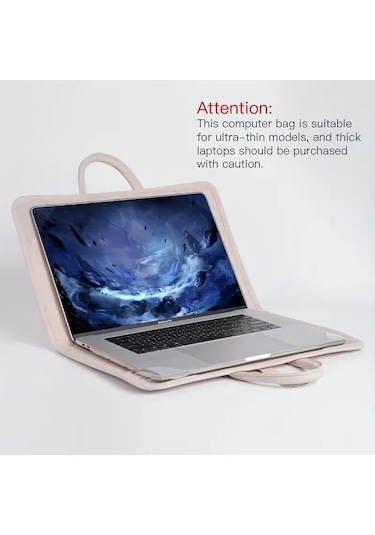 Dizüstü Bilgisayar Çantası, Modern Pembe Pvc Suni Deri Çanta, Ofis, Seyahat Ve Çalışma İçin Uygundur ,15.6/16 Diğer