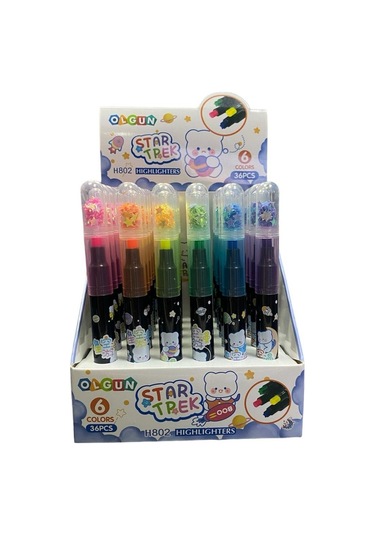 Fosforlu Kalem Desenli Simli Yıldızlı Diğer Çok Renkli