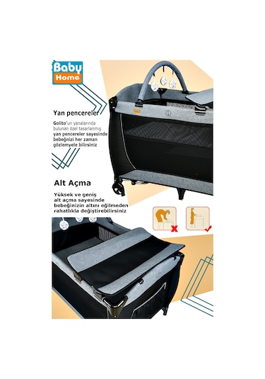 Baby Home 7 In 1 Yeni Doğan Set 990 Travel Sistem Bebek Arabası 560 Oyun Parkı Yatak Beşik