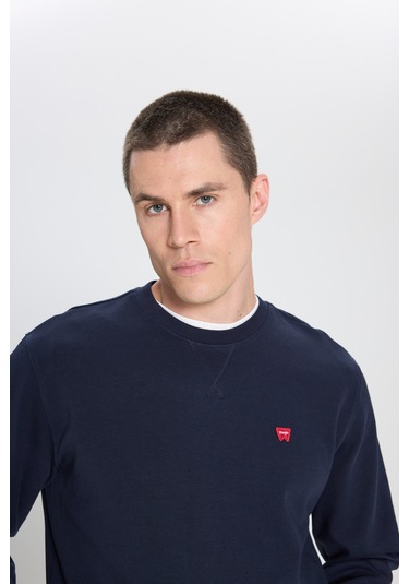 Regular Fit Normal Kesim Bisiklet Yaka Lacivert Sweatshirt W242726410 Navy