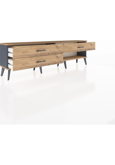 Arges Tv Ünitesi 3 Çekmeceli 176x30x51 Antrasit-çam/çam Atlas Çam/atlas Çam