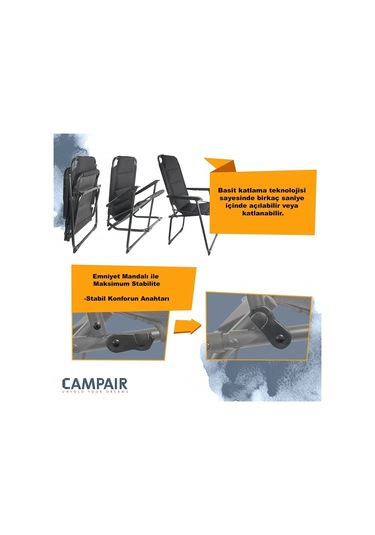 Yekoutdoor Katlanabilir Büyük Alüminyum Kamp Masası Ve 4 Kişilik Konforlu Kamp Sandalyesi Seti Siyah