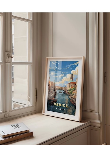 Çerçevesiz Poster Venedik Kanalı Manzarası