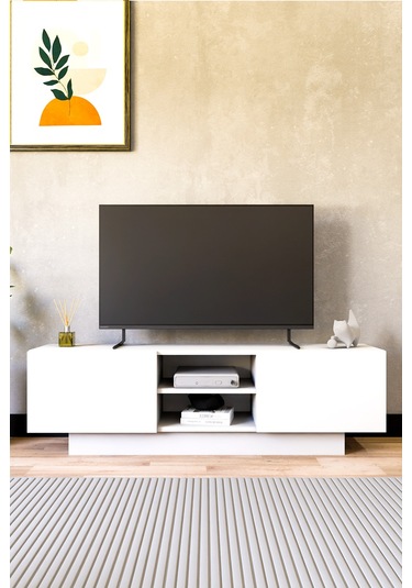 Dora Tv Sehpası, Tv Standı, Televizyon Ünitesi Beyaz