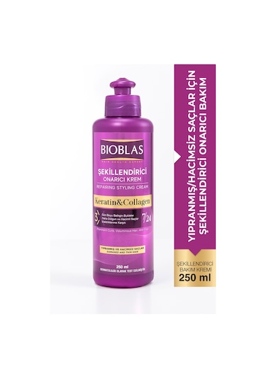 Bioblas 7 24 Şekillendirici  Saç Bakım Kremi Belirgin Bukleler Dalgalı Ve Kıvırcık Saçlar 250ML