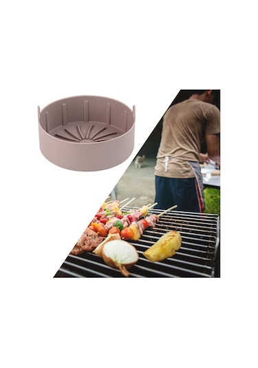 Suntek Magideal Yuvarlak Hava Fritöz Silikon Pot Gıda Kahve-16cm