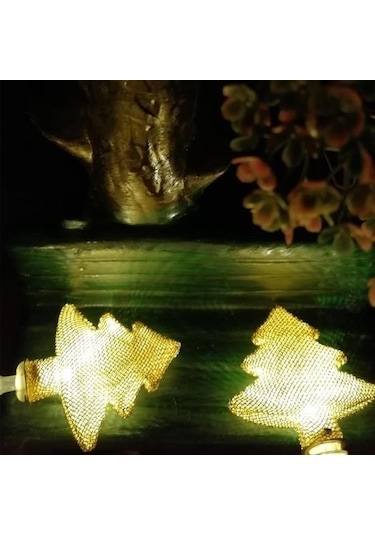 Buffer Metal Örgülü Çam Ağacı Şeklinde Günışığı Şerit Led Işık Zinciri -m11 Sarı