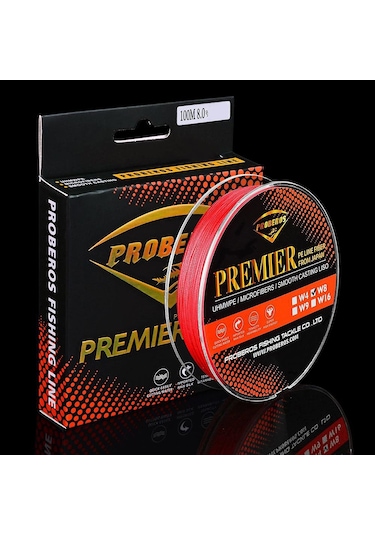 Sones Proberos 8 Düzenlenmiş 100m Majestic Horse Balık Misinası, Misina Numarası: 0,6 / 8lb Kırmızı