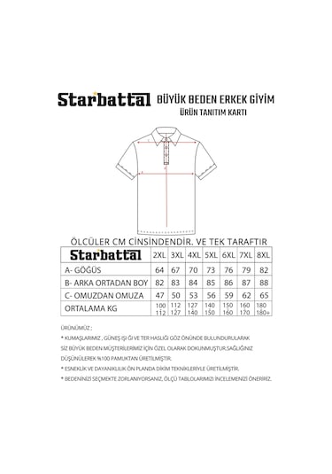 Starbattal Erkek Büyük Beden Polo Yaka Tişört Square 24452 Lacıvert-Lacıvert Lacivert