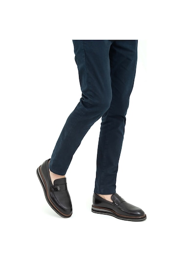 Tamer Tanca Erkek Hakiki Deri Siyah Açma Casual Ayakkabı 183 20067 Erk Ayk Sk22/23 Syh Acma/syh Gyk Siyah