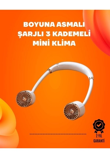 Katlanabilir Asılabilir Fan Usb Şarjlı, 3 Vitesli Sessiz Mini Fan