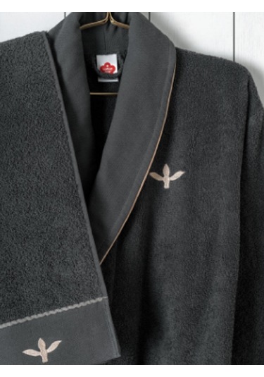 Cottonbox Folk Art Aile Bornoz Seti Yamka Bej-antrasit Çok Renkli