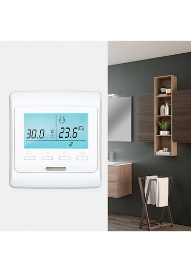 Jeehugo 16a Akıllı Isıtıcı Termostati - Lcd Dokunmatik Panel, Programlanabilir Mod, Enerji Tasarrufu, Çocuk Kilidi, Ev/ofis Kullanıma Uygun