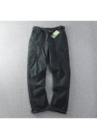 Snapbuy Su Ve Rüzgar Geçirmez,, İçi Polarlı, Çok Cepli Erkek Kışlık Outdoor Pantolon Siyah