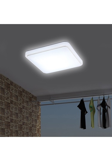 Geeroyoo 24w Beyaz Işık Led Tavan Lambası, Kare, Akrilik, Gümüş Çizgili, 220v, 5-8 M² Aydınlatma, Modern Basit, Mutfak/balkon/oda Gümüş