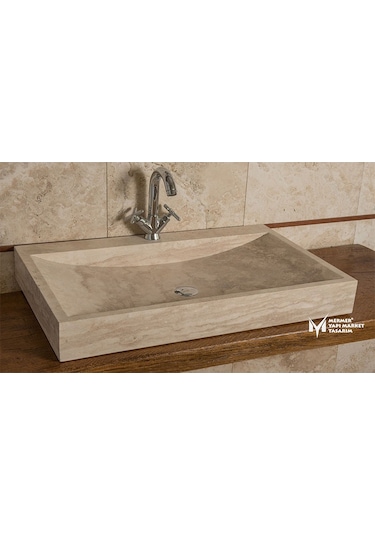 Traverten Dikdörtgen Lavabo