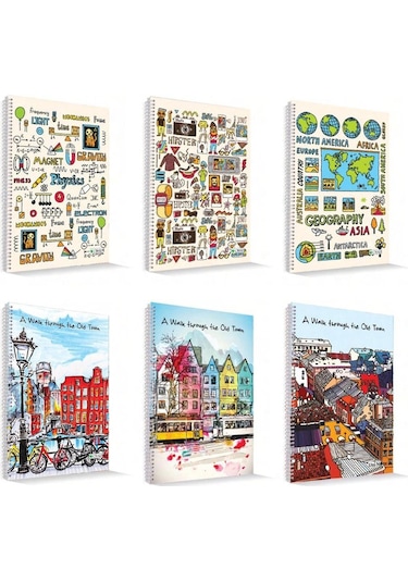 Çınar A4 72 Yaprak Karton Kapak Spiralli Defter 4 Kareli+ 4 Çizgili