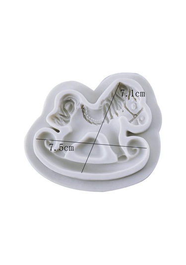 Yaleker Silikon Kek Dekorasyon Kalıbı - At Gibi Şekil, Fondant Ve Çikolata İçin El Yapımı Dıy Araçları Beyaz