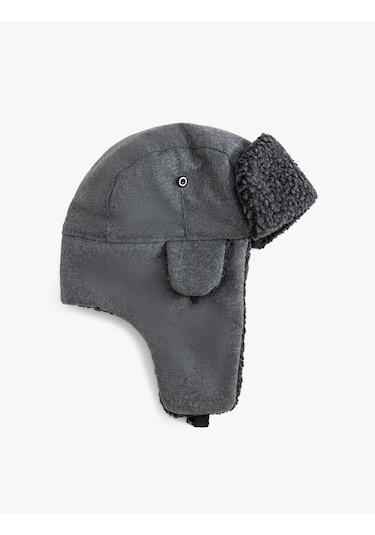 Koton Pilot Şapka İçi Suni Kürklü Gri 5wam40012aa Gri