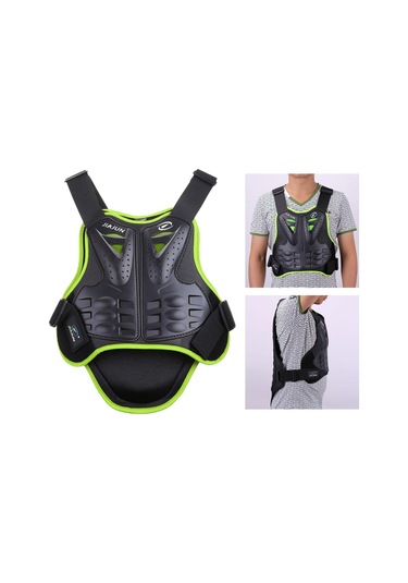 Suntek Dirtbike Green M Için Motosiklet Koruma Yeleği Omurga