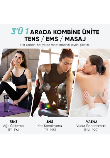 Acura Ac-933 Pro Şarj Edilebilir, Çift Kanallı 22 Programlı Profesyonel Tens Cihazı