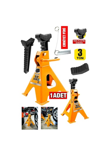 Stilmax Kaymaz Başlıklı Plastik Korumalı 3 Ton Kriko Standı 1 Ad