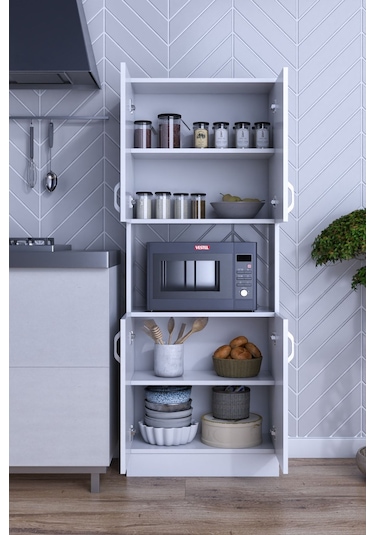 Mokapark Roma Çok Amaçlı Dolap Kapaklı Bölmeli Mutfak Balkon