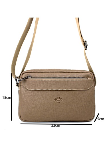 Unisex Vizon Orta Boy Askılı Postacı Omuz Çantası Vizon