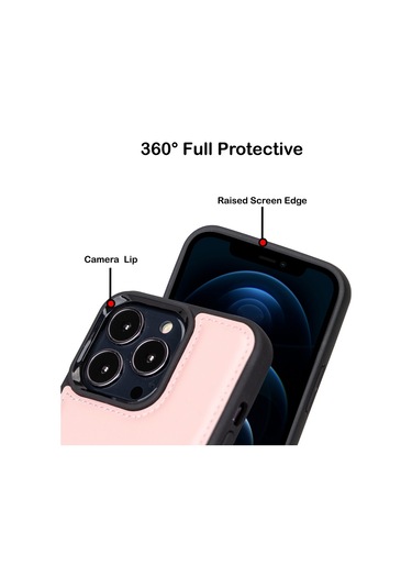 Bouletta Apple Uyumlu iPhone 13 Pro Deri Arka Kapak Fxcp Nu2 Pembe