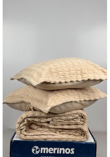 Merinos Twist Tek Kişilik Battaniye Seti Cappucino Cappuccino