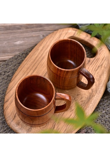 Ahşap Yaratıcı Masif Ahşap Damlama Önleyici Ve Haşlanmaya Karşı Dayanıklı Çin Tarzı Bardak Ahşap Bira Kupası Ahşap Retro Su Bardağı