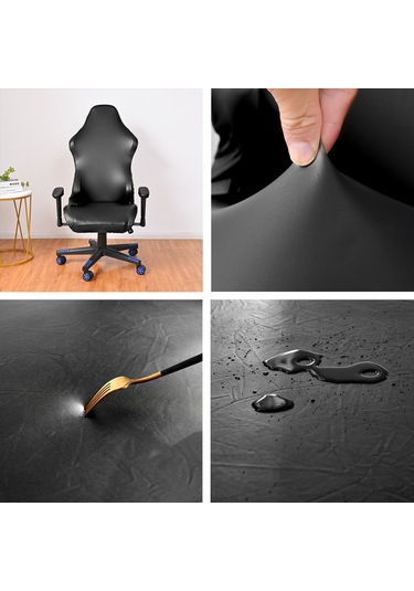 Springsun Su Geçirmez Kedı Tırnak Koruyucu Pu Materıalı Elastik Ofis Oyun Koltuk Örtüsü L Beden, Açık Gri DiğER