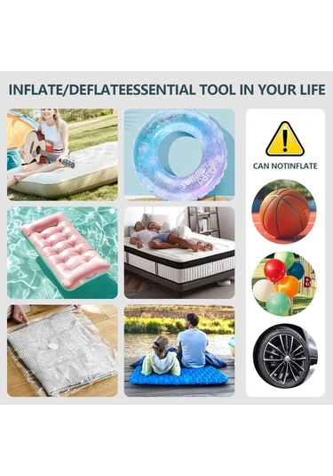 Xuweiwei Siyah Taşınabilir Kablosuz Şişirme Pompası Kamp Ve Açık Hava Kullanımı 5200mah Bataryalı