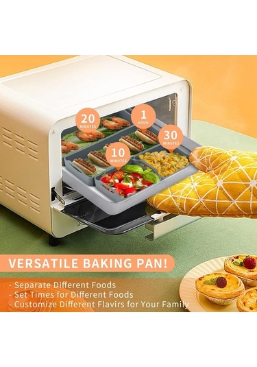 Besthome1 4'lü Gri Silikon Fırın Bölücü Seti - Dayanıklı, Anti Yapışkan, Farklı Malzemeler İçin Gri Gri