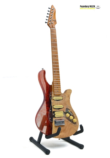Elektro Gitar Custom Epoksi & Yıllanmış Ağaç Kişiye Özel Kırmızı