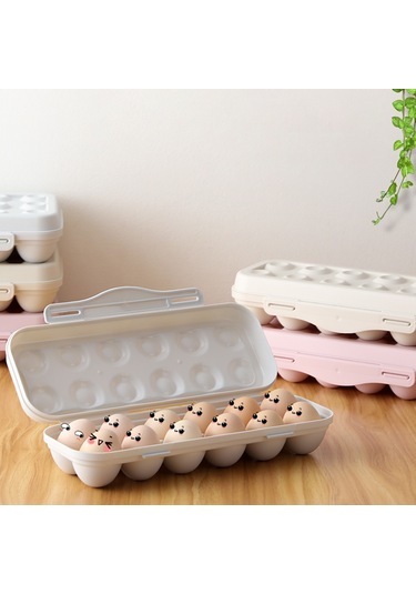 Ximistore9 Pembe 12 Hücreli Yumurta Saklama Kutusu, Kırılmaya Dayanıklı, Kapaklı, Klipsli, Stokta, Buzdolabı İçin Yumurta Muhafaza Aleti Diğer