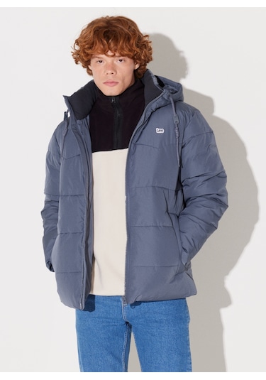 Lee Erkek Kapüşonlu Gri Şişme Mont - L88Bnya66 001