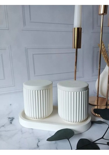 Cre Art Kuru Çiçekler İçin Dekoratif Alçı Set Ev Dekorasyonu İçin Kuru Çiçek Vazosu Alçı Seti 236592464 Beyaz