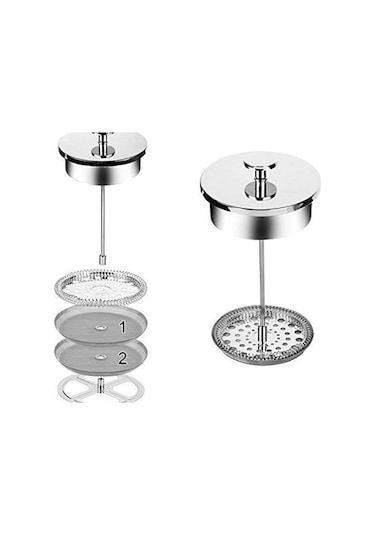 Homyl 4 Adet French Press Yedek Filtre Paslanmaz Çelik Örgü Ev Gümüş