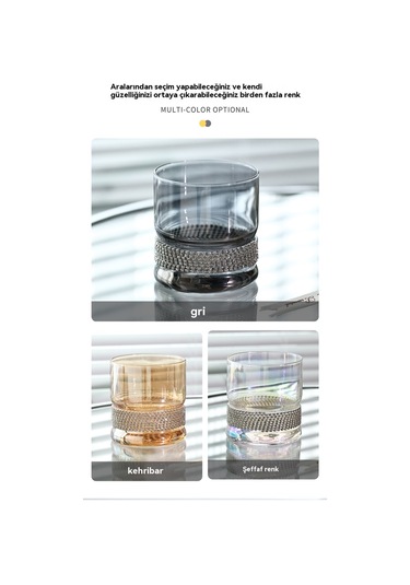 Işık Leks Elmas Kaplamalı Cam Kupa 301-400 Ml