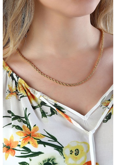 14 Ayar Altın Zincir Kalın Halat Zincir Kolye 45 Cm Uzunluk 4,00 Mm Eni