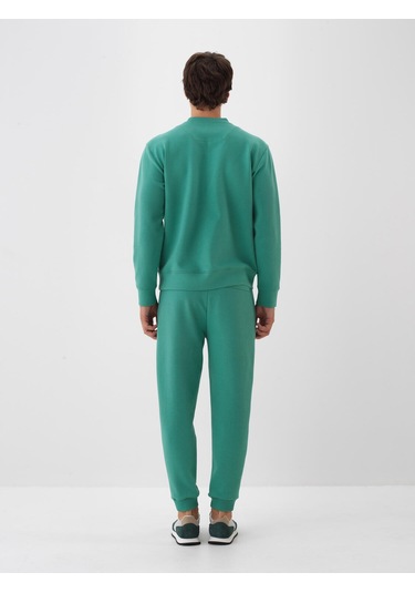 Yeşil Pamuk Dokulu Regular Fit Sweat Pantolon 380186 Yeşil