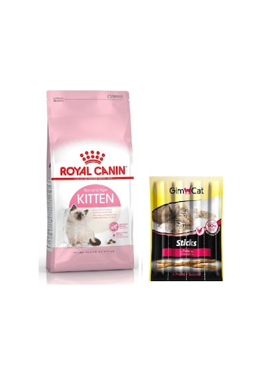 Royal Canin Kitten Yavru Kedi Maması 2 KG + Gimcat Sticks Tavuklu Ciğerli Kedi Ödül Maması 20 G
