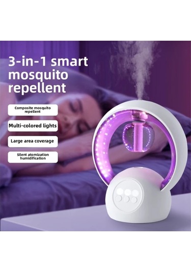 Xuweiwei Beyaz 3 İn 1 Usb Sivrisinek Oeldueruecue Lamba Nemlendirici Sessiz Cihaz Yatak Odasi Kovucu Plastik Tasinabilir