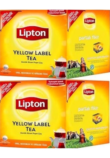 Lipton Yellow Label Siyah Süzen Demlik Poşet Çay 2'li 500 x 3.2 G