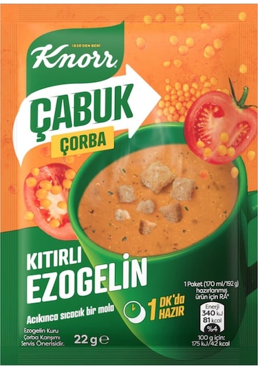 Knorr Çabuk Çorba Kıtırlı Ezo Gelin 22 Gr X 24 Adet
