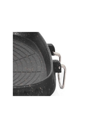 Barbekü Izgara Tavası Kore Tarzı Kare Barbekü Tabağı Ev Açık Hava Yemek Pişirme Siyah