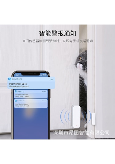 Dianziye Tuya Wifi Ev Ve Ofis Güvenlik Sensörü, Pencere-kapı Alarmı, Kompakt Ve Dayanıklı Ds06 Modeli