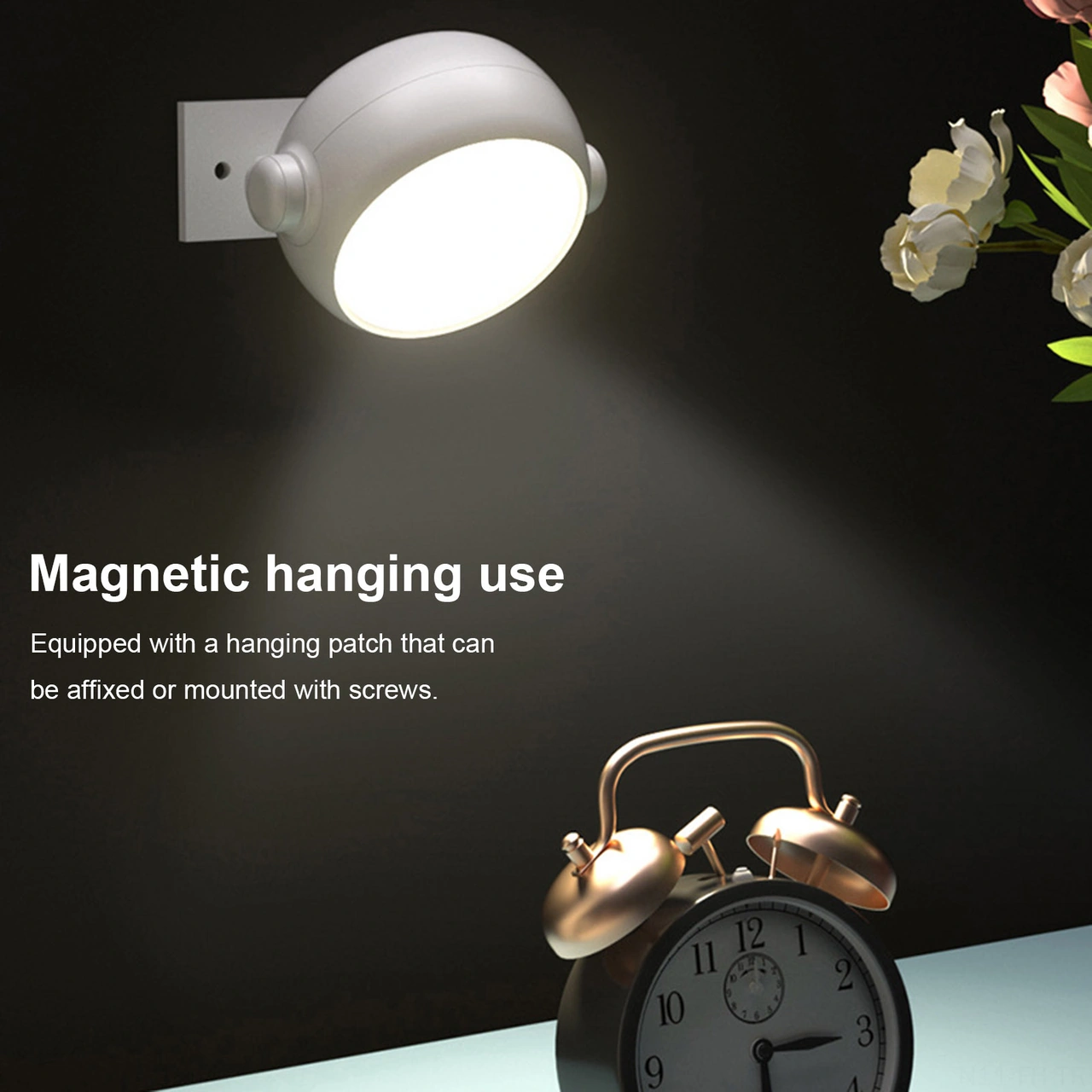 Folinda Akıllı Yatak Odası Led Lambası - Manyetik Şarjlı, Kumandalı, 1200mah Pil, Duvar Montajlı, İns Stili, Gece Lambası Ve Duvar Lambası 2'li Seti Beyaz