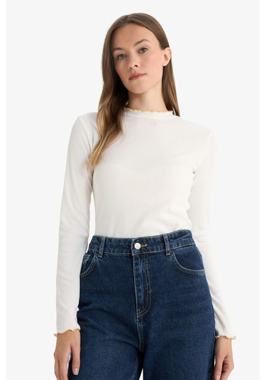 Defacto Fitilli Kaşkorse Uzun Kollu Tunik E9540ax25wner105 Ekru